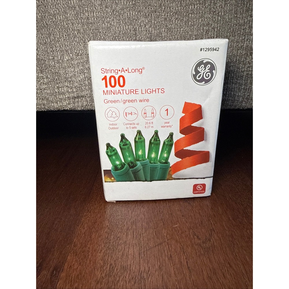 GE String-A-Long 100 Miniature Lights Green Green Wire Indoor Outdoor 1295942